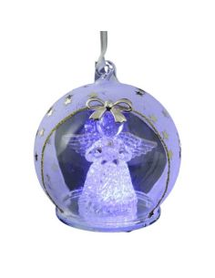 Bola Con Luz Cristal Decoración Navidad 8 X 8 X 9 Cm