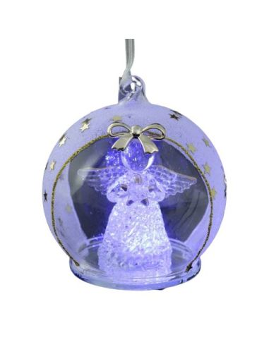 Bola Con Luz Cristal Decoración Navidad 8 X 8 X 9 Cm