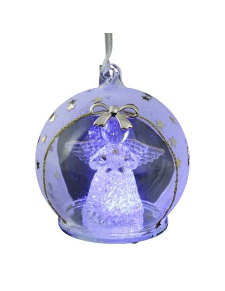Bola Con Luz Cristal Decoración Navidad 8 X 8 X 9 Cm