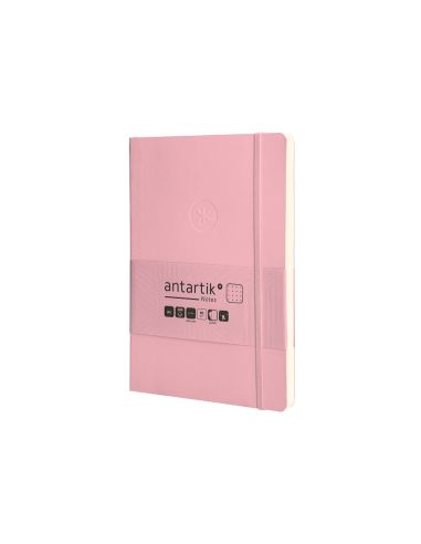Cuaderno Con Gomilla Antartik Notes Tapa Blanda A5 Hojas Puntos Rosa Pastel 80 Hojas 80 Gr Fsc