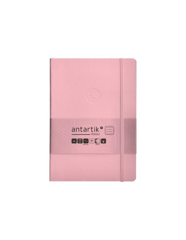 Cuaderno Con Gomilla Antartik Notes Tapa Blanda A5 Hojas Rayas Rosa Pastel 80 Hojas 80 Gr Fsc