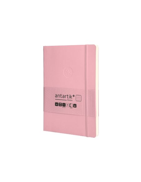 Cuaderno Con Gomilla Antartik Notes Tapa Blanda A5 Hojas Rayas Rosa Pastel 80 Hojas 80 Gr Fsc