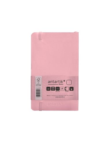 Cuaderno Con Gomilla Antartik Notes Tapa Blanda A6 Hojas Lisas Rosa Pastel 100 Hojas 80 Gr Fsc