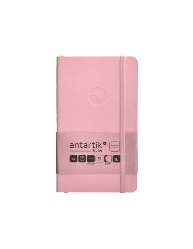 Cuaderno Con Gomilla Antartik Notes Tapa Blanda A6 Rayas Rosa Pastel 100 Hojas 80 Gr Fsc