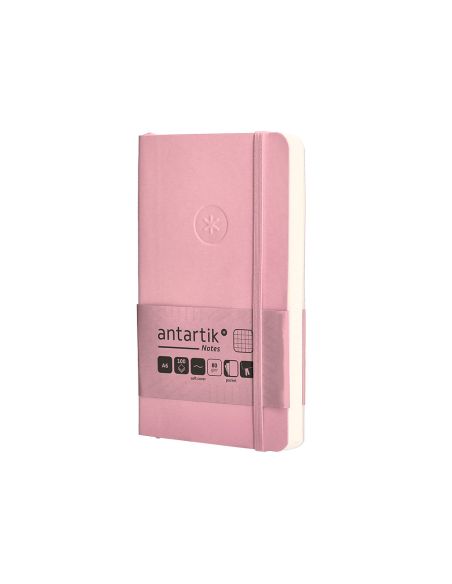 Cuaderno Con Gomilla Antartik Notes Tapa Blanda A6 Cuadricula Rosa Pastel 100 Hojas 80 Gr Fsc