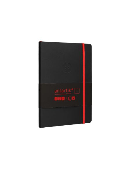 Cuaderno Con Gomilla Antartik Notes Tapa Blanda A5 Hojas Puntos Negro Y Rojo 80 Hojas 80 Gr Fsc