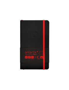 Cuaderno Con Gomilla Antartik Notes Tapa Blanda A6 Rayas Negro Y Rojo 100 Hojas 80 Gr Fsc 2