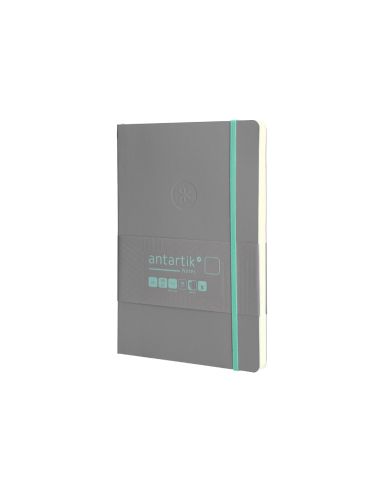 Cuaderno Con Gomilla Antartik Notes Tapa Blanda A5 Hojas Lisas Gris Y Turquesa 80 Hojas 80 Gr Fsc