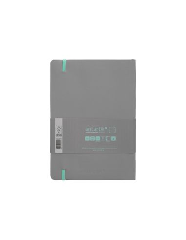 Cuaderno Con Gomilla Antartik Notes Tapa Blanda A5 Hojas Puntos Gris Y Turquesa 80 Hojas 80 Gr Fsc