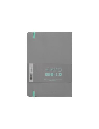 Cuaderno Con Gomilla Antartik Notes Tapa Blanda A5 Hojas Rayas Gris Y Turquesa 80 Hojas 80 Gr Fsc