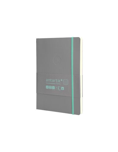 Cuaderno Con Gomilla Antartik Notes Tapa Blanda A5 Hojas Cuadricula Gris Y Turquesa 80 Hojas 80 Gr Fsc