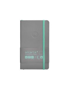 Cuaderno Con Gomilla Antartik Notes Tapa Blanda A6 Hojas Lisas Gris Y Turquesa 100 Hojas 80 Gr Fsc 2