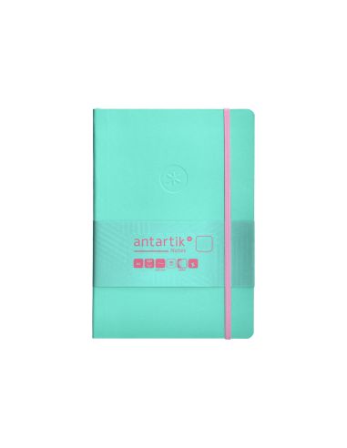 Cuaderno Con Gomilla Antartik Notes Tapa Blanda A5 Hojas Lisas Rosa Y Turquesa 80 Hojas 80 Gr Fsc