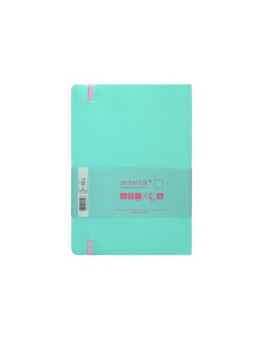 Cuaderno Con Gomilla Antartik Notes Tapa Blanda A5 Hojas Lisas Rosa Y Turquesa 80 Hojas 80 Gr Fsc