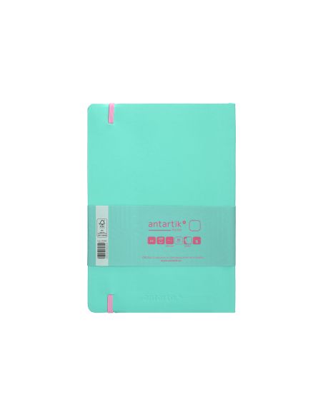Cuaderno Con Gomilla Antartik Notes Tapa Blanda A5 Hojas Lisas Rosa Y Turquesa 80 Hojas 80 Gr Fsc