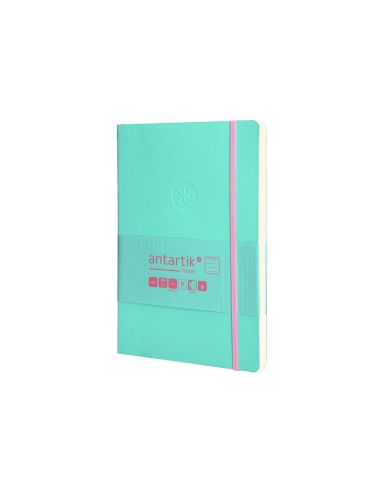 Cuaderno Con Gomilla Antartik Notes Tapa Blanda A5 Hojas Rayas Rosa Y Turquesa 80 Hojas 80 Gr Fsc