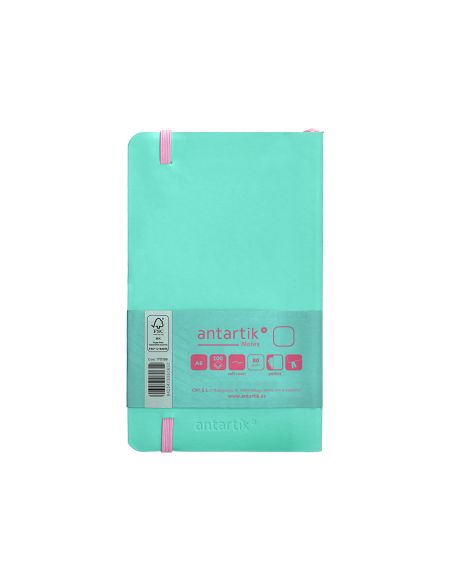 Cuaderno Con Gomilla Antartik Notes Tapa Blanda A6 Hojas Lisas Rosa Y Turquesa 100 Hojas 80 Gr Fsc