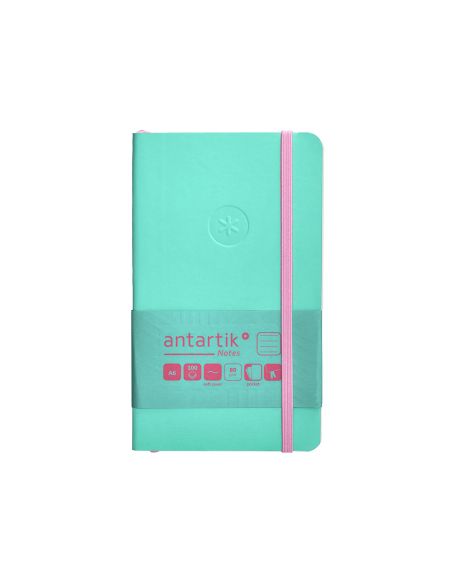 Cuaderno Con Gomilla Antartik Notes Tapa Blanda A6 Rayas Rosa Y Turquesa 100 Hojas 80 Gr Fsc