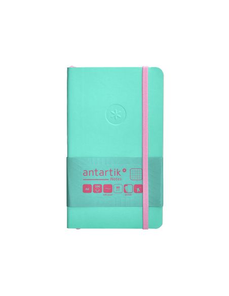 Cuaderno Con Gomilla Antartik Notes Tapa Blanda A6 Cuadricula Rosa Y Turquesa 100 Hojas 80 Gr Fsc