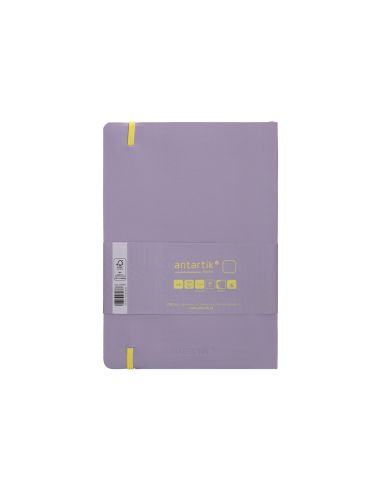 Cuaderno Con Gomilla Antartik Notes Tapa Blanda A5 Hojas Lisas Morado Y Amarillo 80 Hojas 80 Gr Fsc