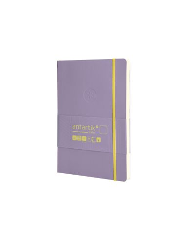 Cuaderno Con Gomilla Antartik Notes Tapa Blanda A5 Hojas Lisas Morado Y Amarillo 80 Hojas 80 Gr Fsc