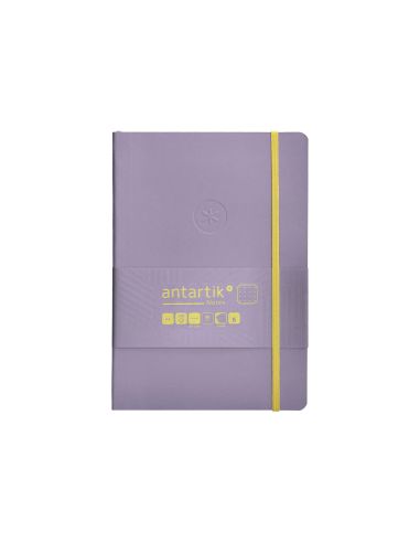 Cuaderno Con Gomilla Antartik Notes Tapa Blanda A5 Hojas Puntos Morado Y Amarillo 80 Hojas 80 Gr Fsc