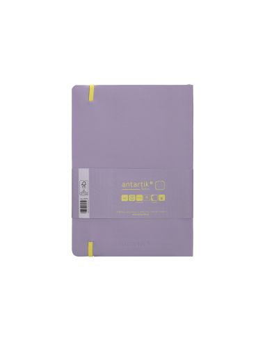 Cuaderno Con Gomilla Antartik Notes Tapa Blanda A5 Hojas Puntos Morado Y Amarillo 80 Hojas 80 Gr Fsc