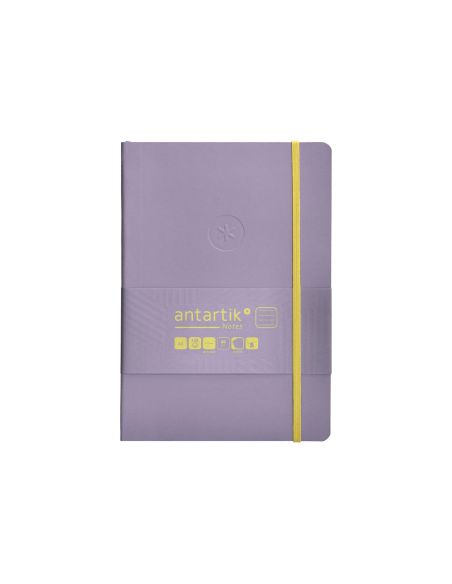 Cuaderno Con Gomilla Antartik Notes Tapa Blanda A5 Hojas Rayas Morado Y Amarillo 80 Hojas 80 Gr Fsc