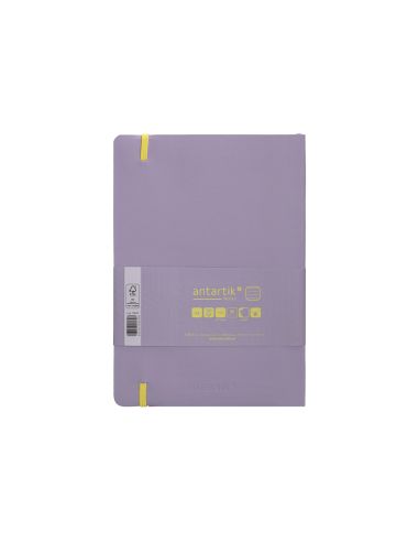 Cuaderno Con Gomilla Antartik Notes Tapa Blanda A5 Hojas Rayas Morado Y Amarillo 80 Hojas 80 Gr Fsc