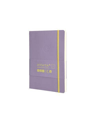 Cuaderno Con Gomilla Antartik Notes Tapa Blanda A5 Hojas Rayas Morado Y Amarillo 80 Hojas 80 Gr Fsc