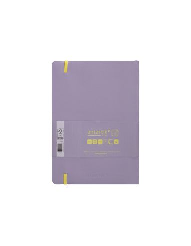 Cuaderno Con Gomilla Antartik Notes Tapa Blanda A5 Hojas Cuadricula Morado Y Amarillo 80 Hojas 80 Gr Fsc