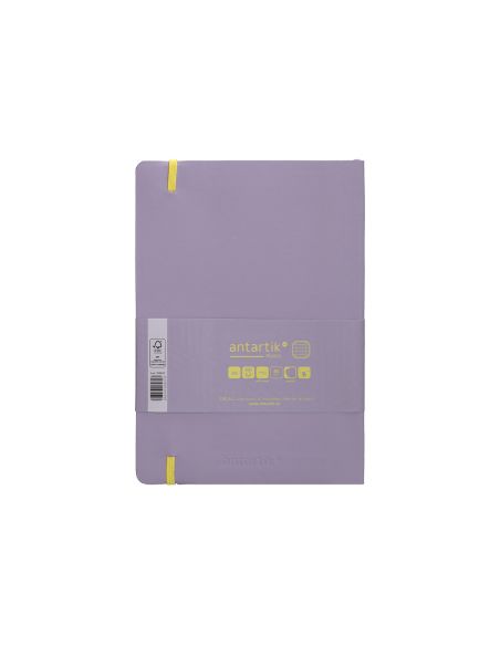 Cuaderno Con Gomilla Antartik Notes Tapa Blanda A5 Hojas Cuadricula Morado Y Amarillo 80 Hojas 80 Gr Fsc