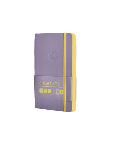 Cuaderno Con Gomilla Antartik Notes Tapa Blanda A6 Hojas Lisas Morado Y Amarillo 100 Hojas 80 Gr Fsc