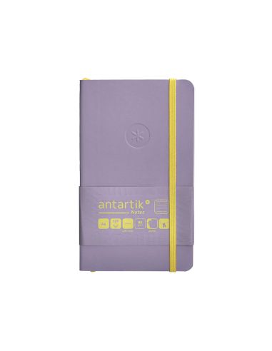 Cuaderno Con Gomilla Antartik Notes Tapa Blanda A6 Rayas Morado Y Amarillo 100 Hojas 80 Gr Fsc