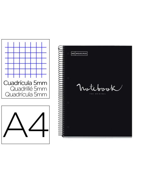 Cuaderno Espiral Miquelrius Notebook 1 Emotions Tapa Forrada Din A4 Microperforado 80 Hojas 90G/M2 Cuadro 5 Mm