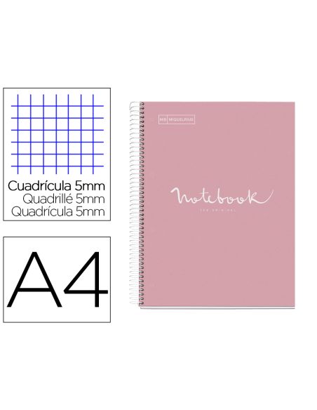 Cuaderno Espiral Miquelrius Notebook 1 Emotions Tapa Forrada Din A4 Microperforado 80 Hojas 90G/M2 Cuadro 5 Mm