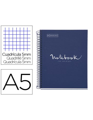 Cuaderno Espiral Miquelrius Notebook 1 Emotions Tapa Forrada Din A5 Microperforado 80 Hojas 90G/M2 Cuadro 5 Mm