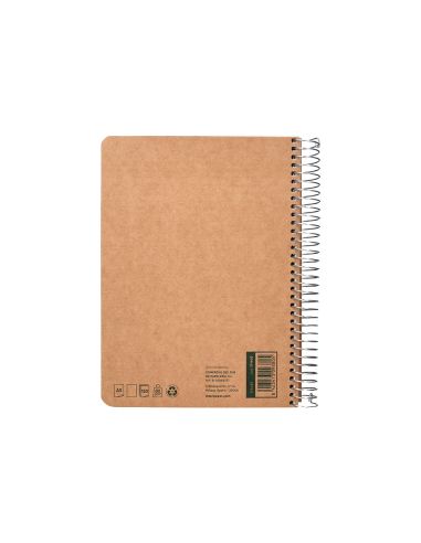 Cuaderno Espiral Liderpapel Din A5 Ecouse Tapa Cartulina Kraft Contracolada 120H Papel 100% Reciclado 80Gr Liso