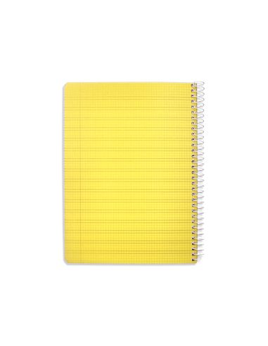 Cuaderno Espiral Liderpapel A5 Pautaguia Tapa Plastico 80H 90Gr Cuadro Pautado 3 Mm Con Margen Color Amarillo