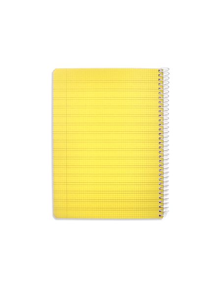 Cuaderno Espiral Liderpapel A5 Pautaguia Tapa Plastico 80H 90Gr Cuadro Pautado 3 Mm Con Margen Color Amarillo