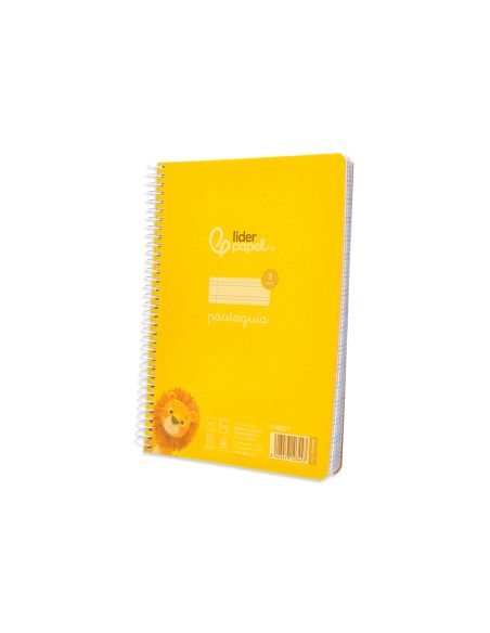 Cuaderno Espiral Liderpapel A5 Pautaguia Tapa Plastico 80H 90Gr Cuadro Pautado 3 Mm Con Margen Color Amarillo