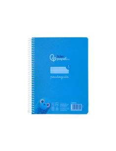 Cuaderno Espiral Liderpapel A5 Pautaguia Tapa Plastico 80H 90Gr Cuadro Pautado 3 Mm Con Margen Color Azul 2