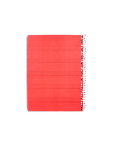 Cuaderno Espiral Liderpapel A5 Pautaguia Tapa Plastico 80H 90Gr Cuadro Pautado 3 Mm Con Margen Color Rojo