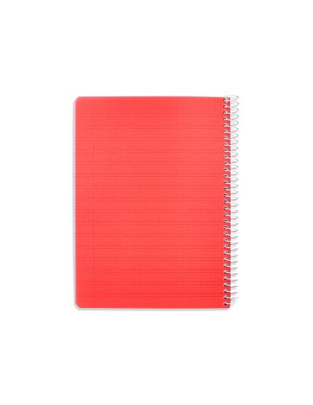 Cuaderno Espiral Liderpapel A5 Pautaguia Tapa Plastico 80H 90Gr Cuadro Pautado 3 Mm Con Margen Color Rojo