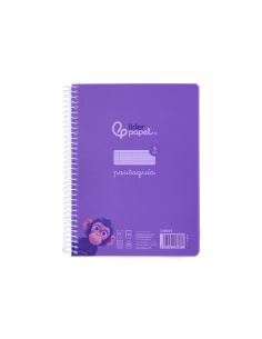 Cuaderno Espiral Liderpapel A5 Pautaguia Tapa Plastico 80H 90Gr Cuadro Pautado 3 Mm Con Margen Color Lila 2