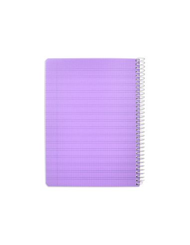 Cuaderno Espiral Liderpapel A5 Pautaguia Tapa Plastico 80H 90Gr Cuadro Pautado 3 Mm Con Margen Color Lila