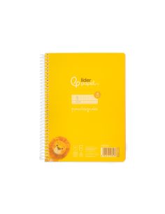 Cuaderno Espiral Liderpapel A5 Pautaguia Tapa Plastico 80H 90Gr Cuadro Pautado 4Mm Con Margen Color Amarillo 2