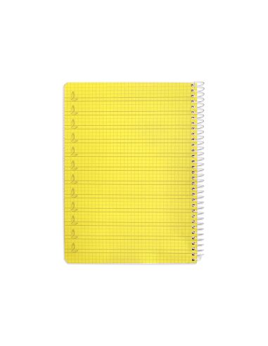 Cuaderno Espiral Liderpapel A5 Pautaguia Tapa Plastico 80H 90Gr Cuadro Pautado 4Mm Con Margen Color Amarillo