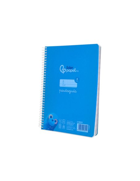 Cuaderno Espiral Liderpapel A5 Pautaguia Tapa Plastico 80H 90Gr Cuadro Pautado 4Mm Con Margen Color Azul