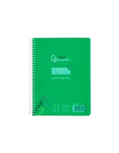 Cuaderno Espiral Liderpapel A5 Pautaguia Tapa Plastico 80H 90Gr Cuadro Pautado 4Mm Con Margen Color Verde 2